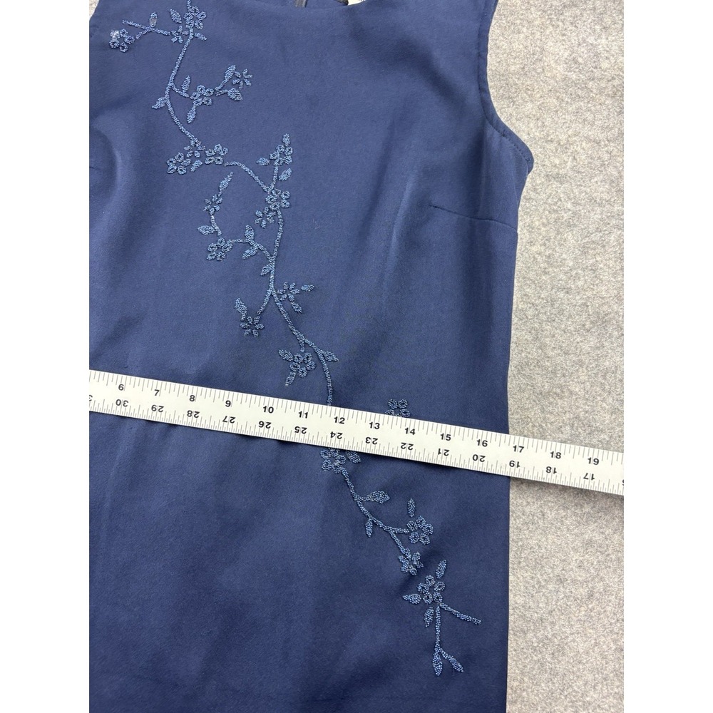 VTG Spago Women's 4? Sheath Mini Shift Floral Beaded Dress 90s Sexy Cocktail SEE - Picture 6 of 7